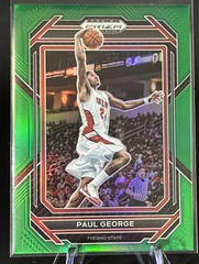 2023-24 Panini Prizm Draft Picks Green Prizm #58 Paul George Fresno State